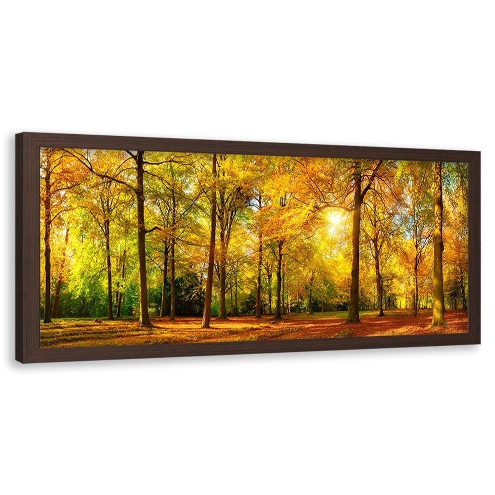 Picture in brown frame PANORAMA, Golden Forest  Home Trends