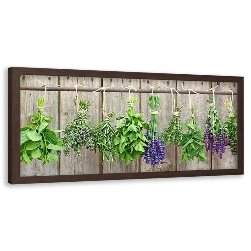 Picture in brown frame PANORAMA, Herbs To Dry  Home Trends