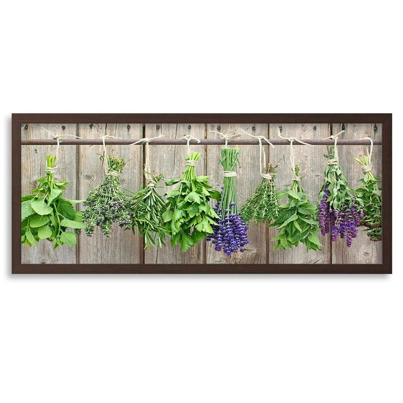 Picture in brown frame PANORAMA, Herbs To Dry  Home Trends