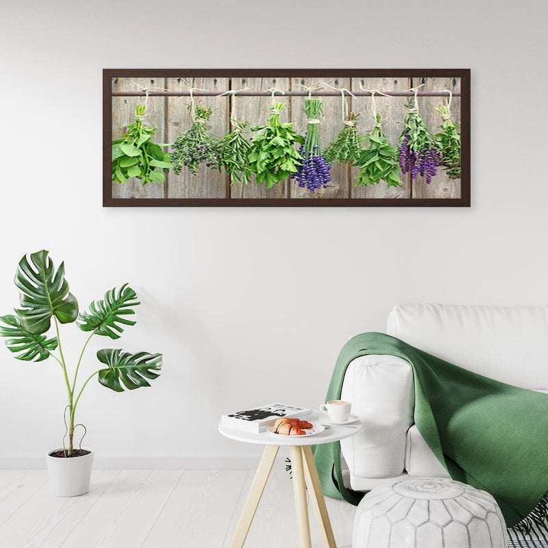 Picture in brown frame PANORAMA, Herbs To Dry  Home Trends