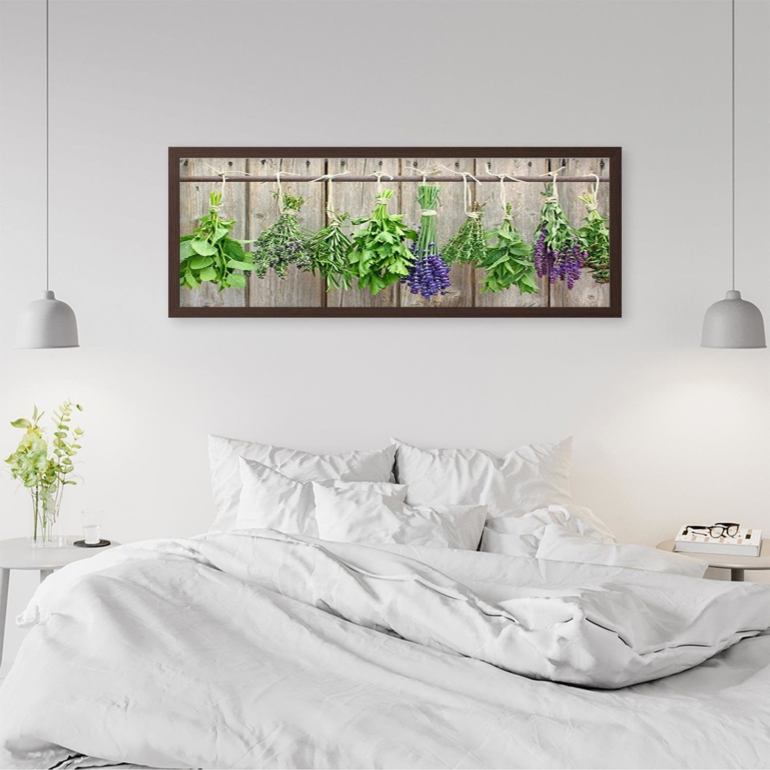 Picture in brown frame PANORAMA, Herbs To Dry  Home Trends