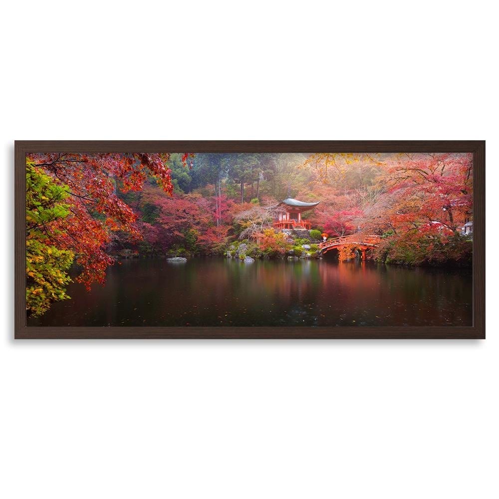 Picture in brown frame PANORAMA, Japan In Green Colours  Home Trends
