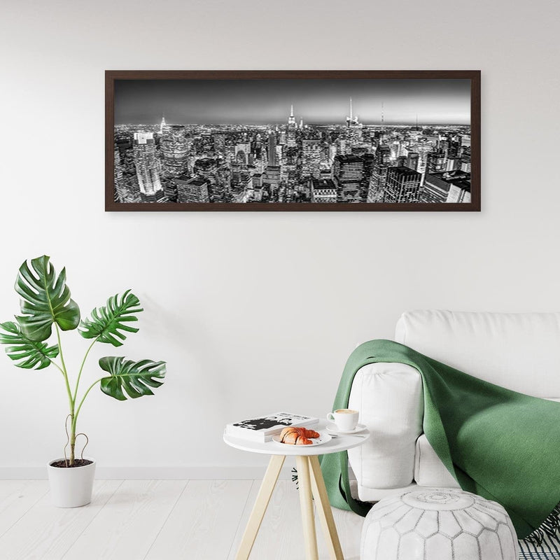 Picture in brown frame PANORAMA, New York City  Home Trends