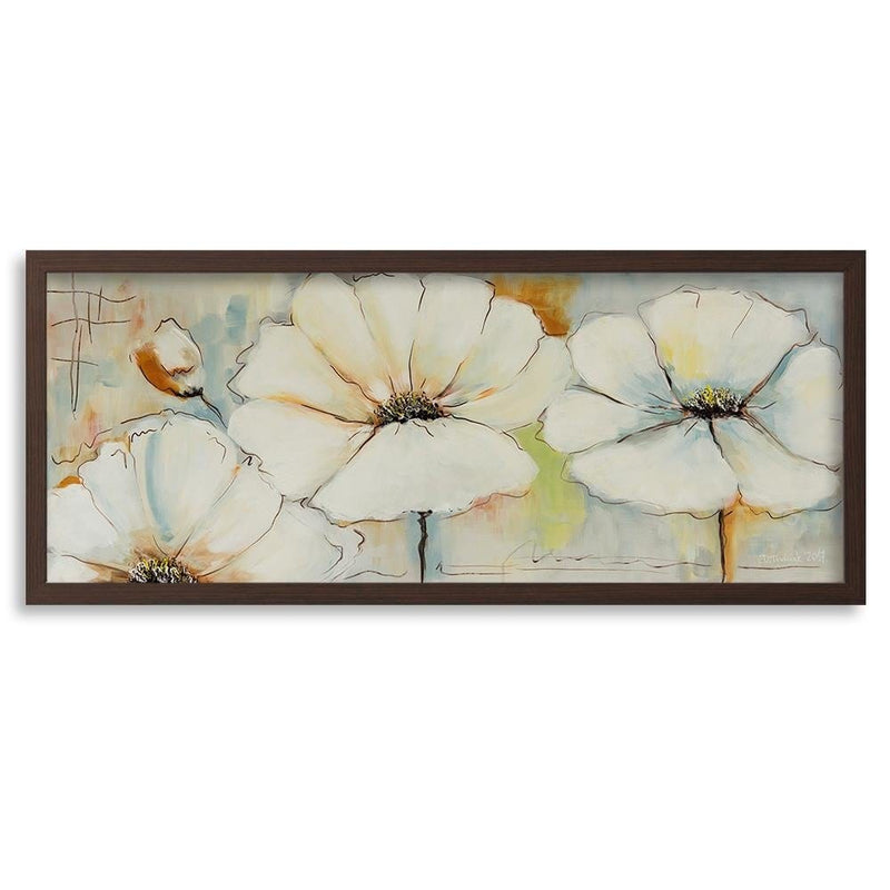 Picture in brown frame PANORAMA, Painted Flowers  Home Trends
