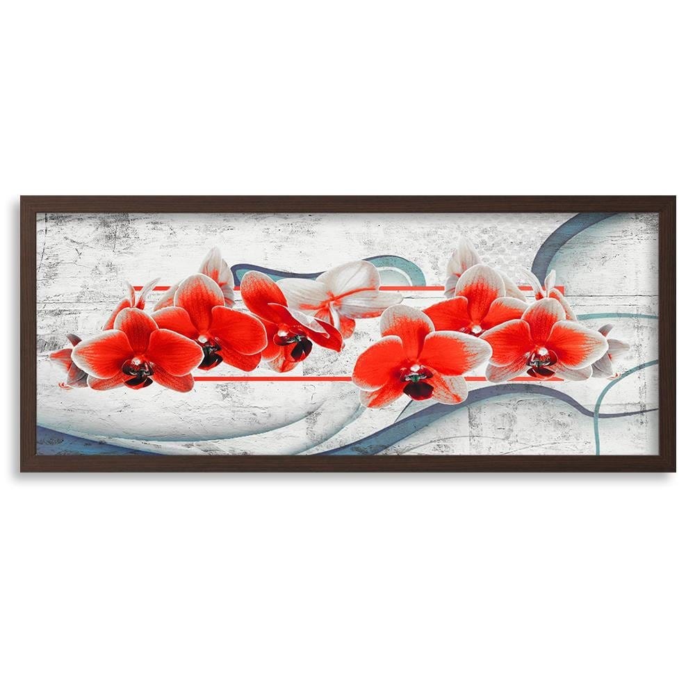 Picture in brown frame PANORAMA, Red Orchid  Home Trends