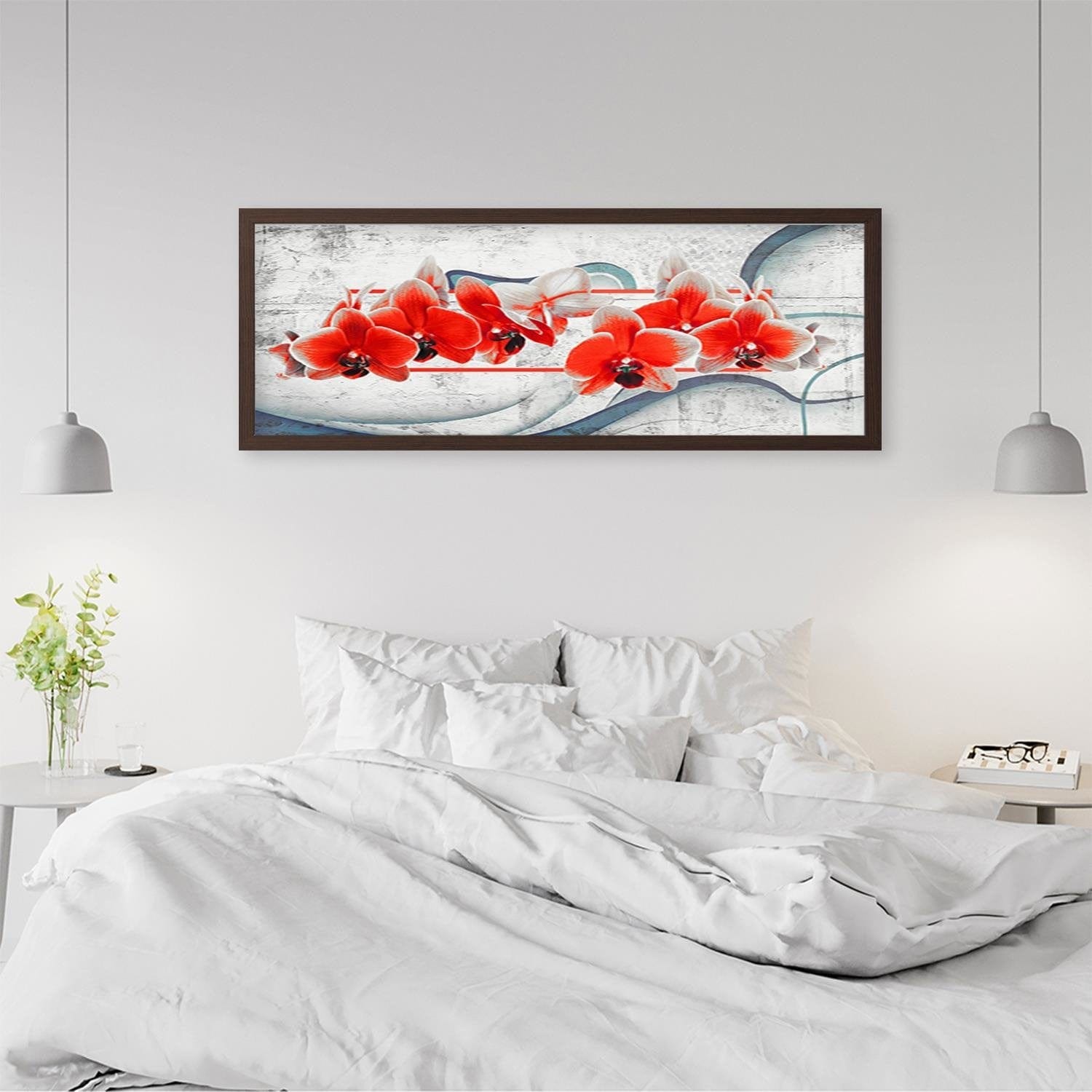 Picture in brown frame PANORAMA, Red Orchid  Home Trends