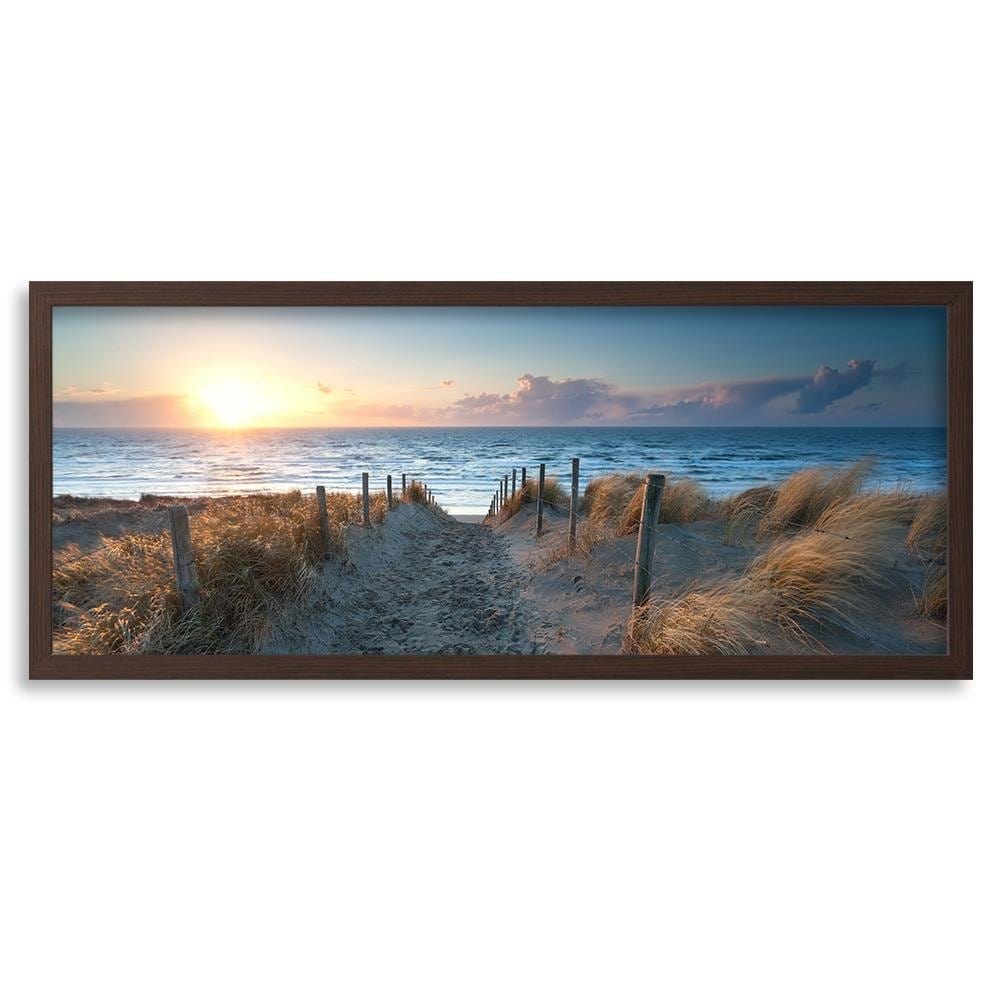 Picture in brown frame PANORAMA, Sunset Over The Sea 3  Home Trends