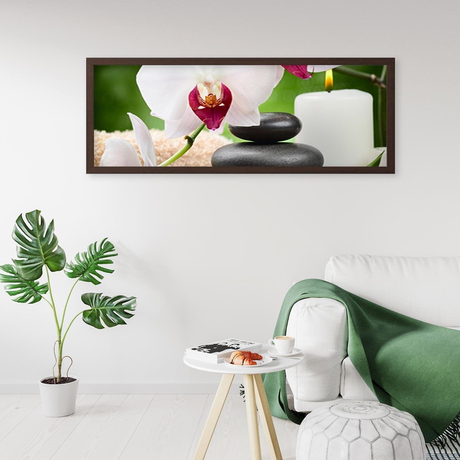 Picture in brown frame PANORAMA, Zen Composition  Home Trends