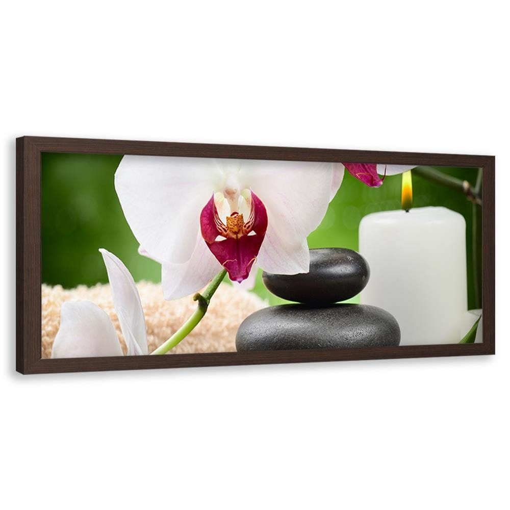 Picture in brown frame PANORAMA, Zen Composition  Home Trends