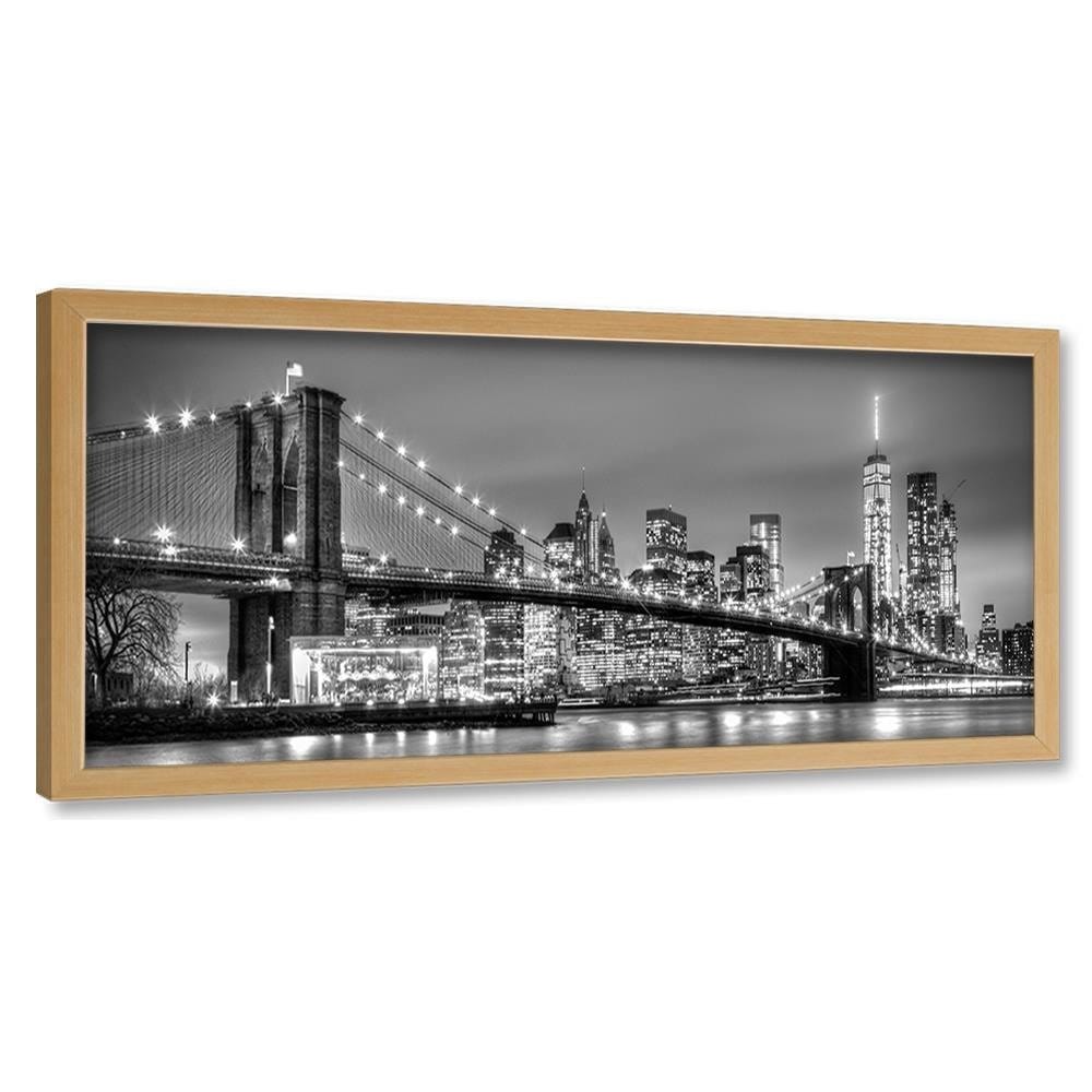 Picture in natural frame PANORAMA, Brooklyn Bridge  Home Trends
