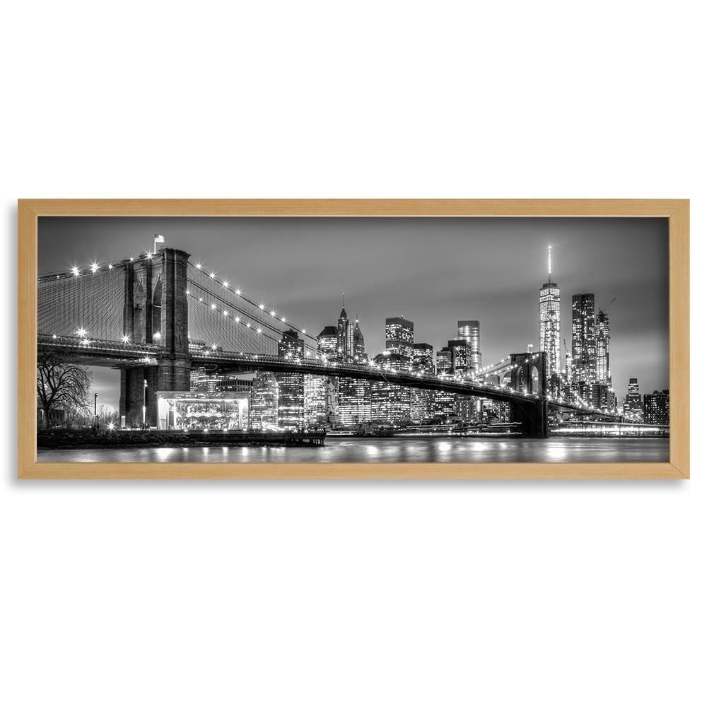 Picture in natural frame PANORAMA, Brooklyn Bridge  Home Trends