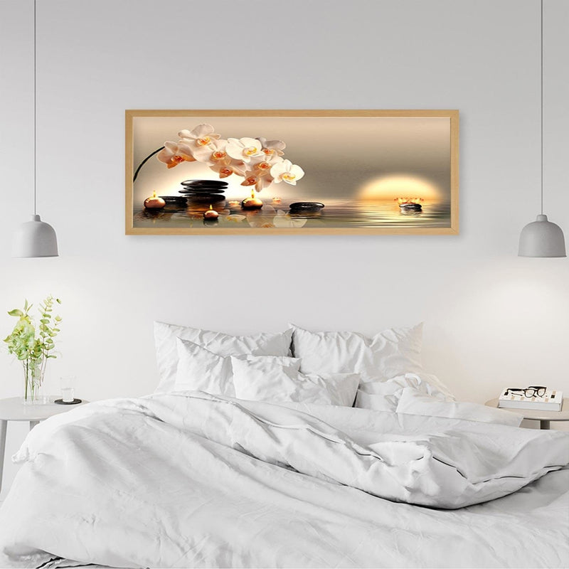 Picture in natural frame PANORAMA, Candles And Stones Zen  Home Trends
