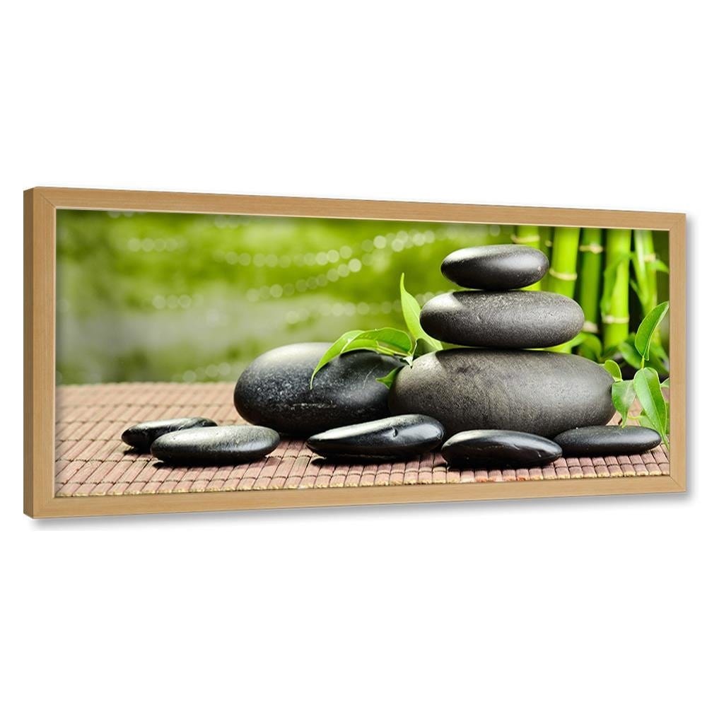 Picture in natural frame PANORAMA, Dark Zen Stones  Home Trends