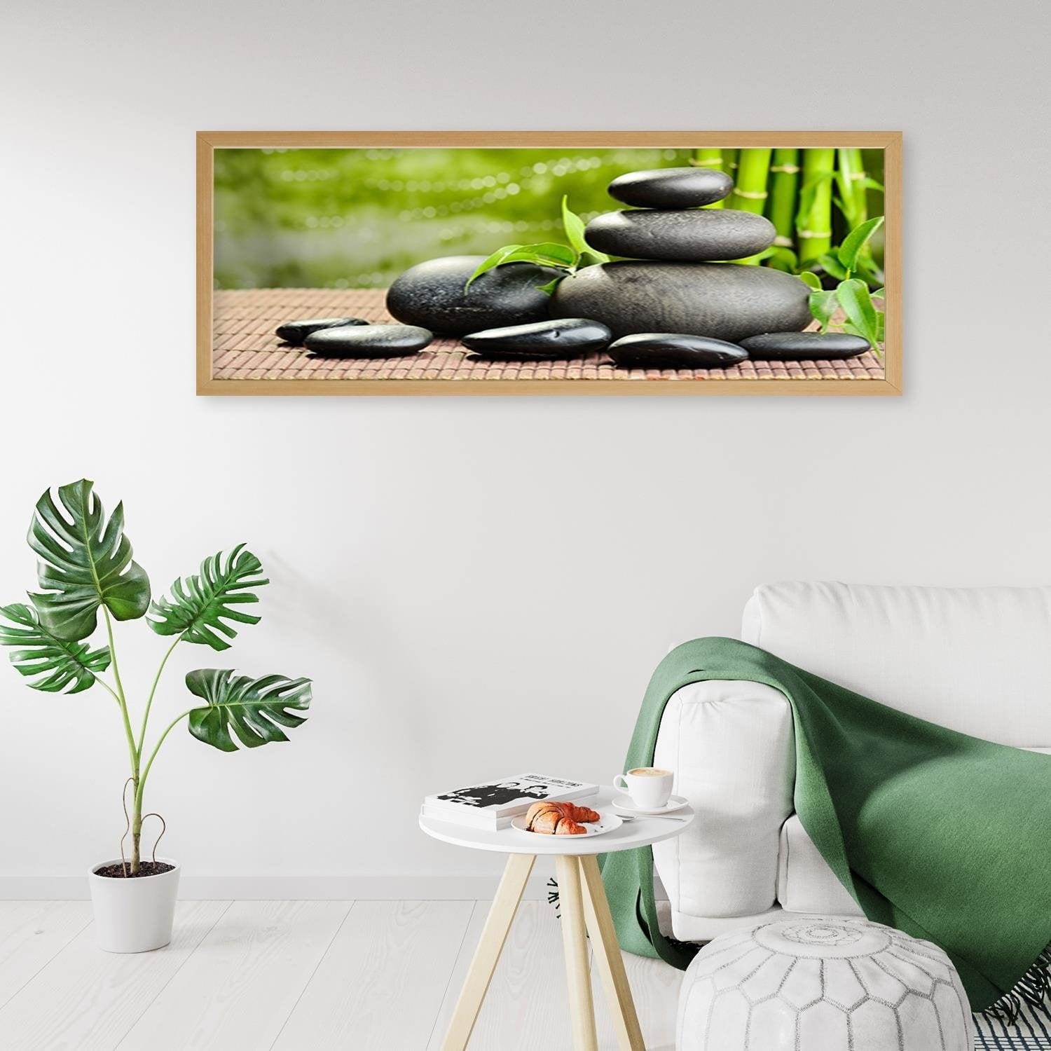 Picture in natural frame PANORAMA, Dark Zen Stones  Home Trends