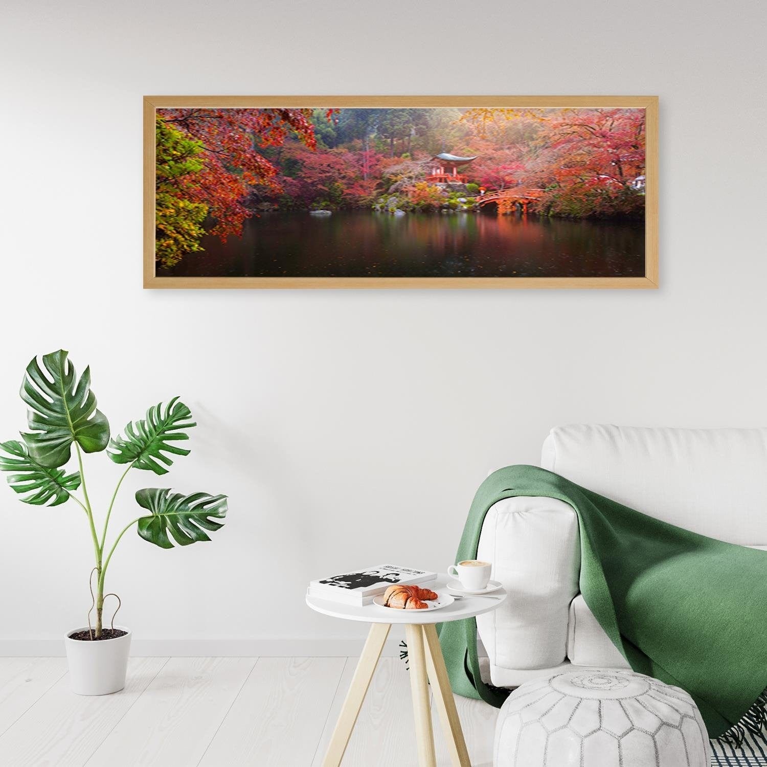Picture in natural frame PANORAMA, Japan In Green Colours  Home Trends