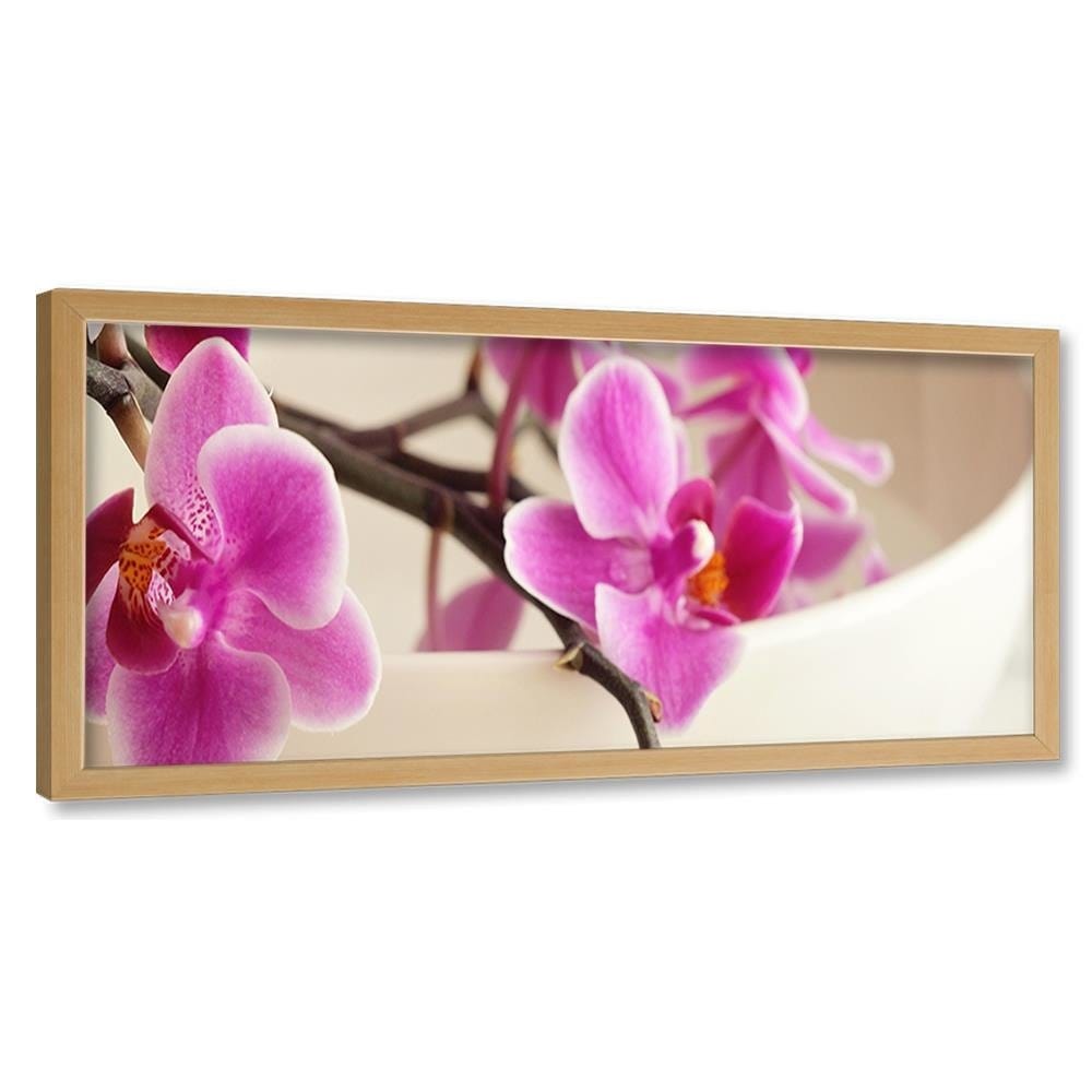 Picture in natural frame PANORAMA, Pink Orchid  Home Trends