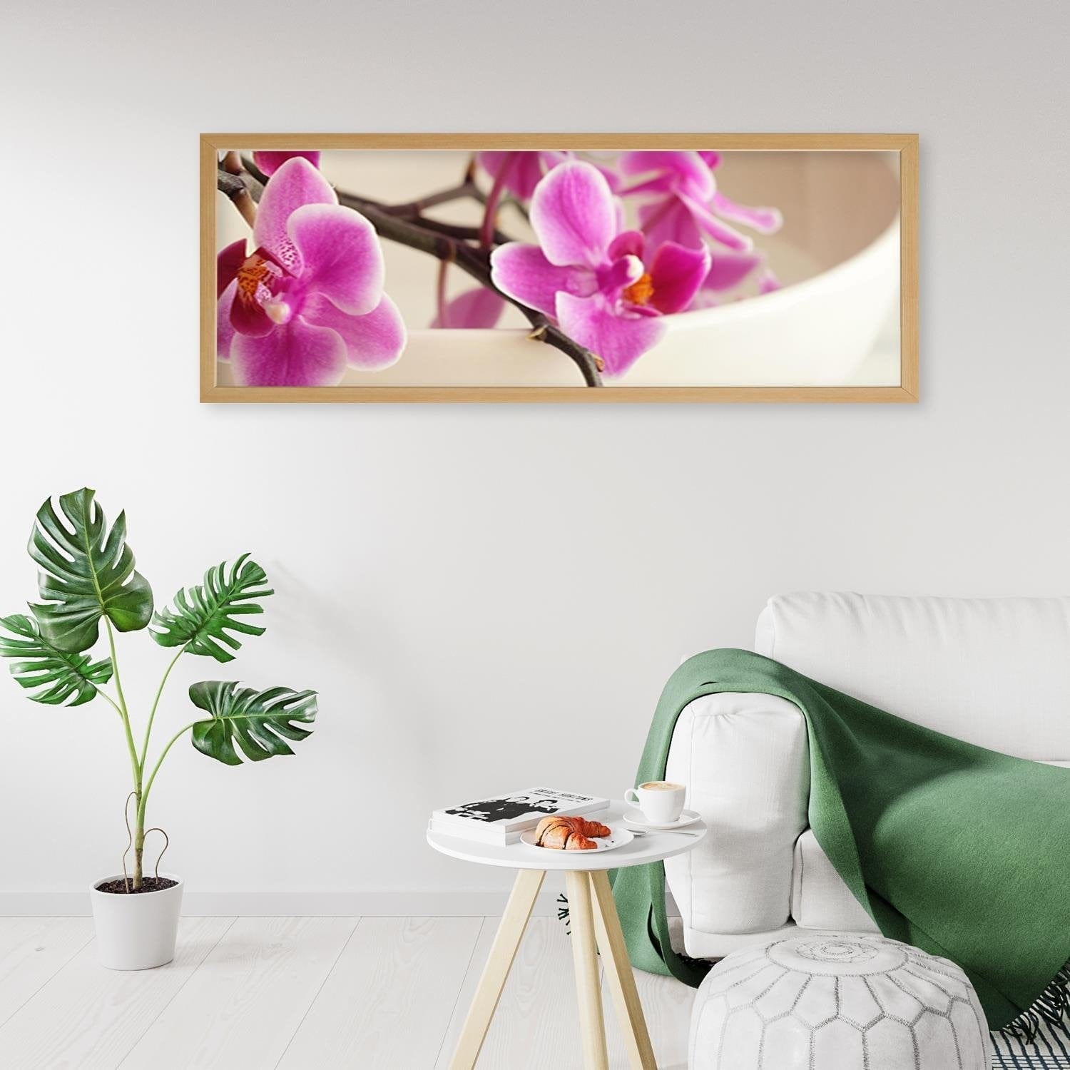 Picture in natural frame PANORAMA, Pink Orchid  Home Trends