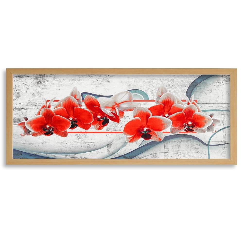 Picture in natural frame PANORAMA, Red Orchid  Home Trends