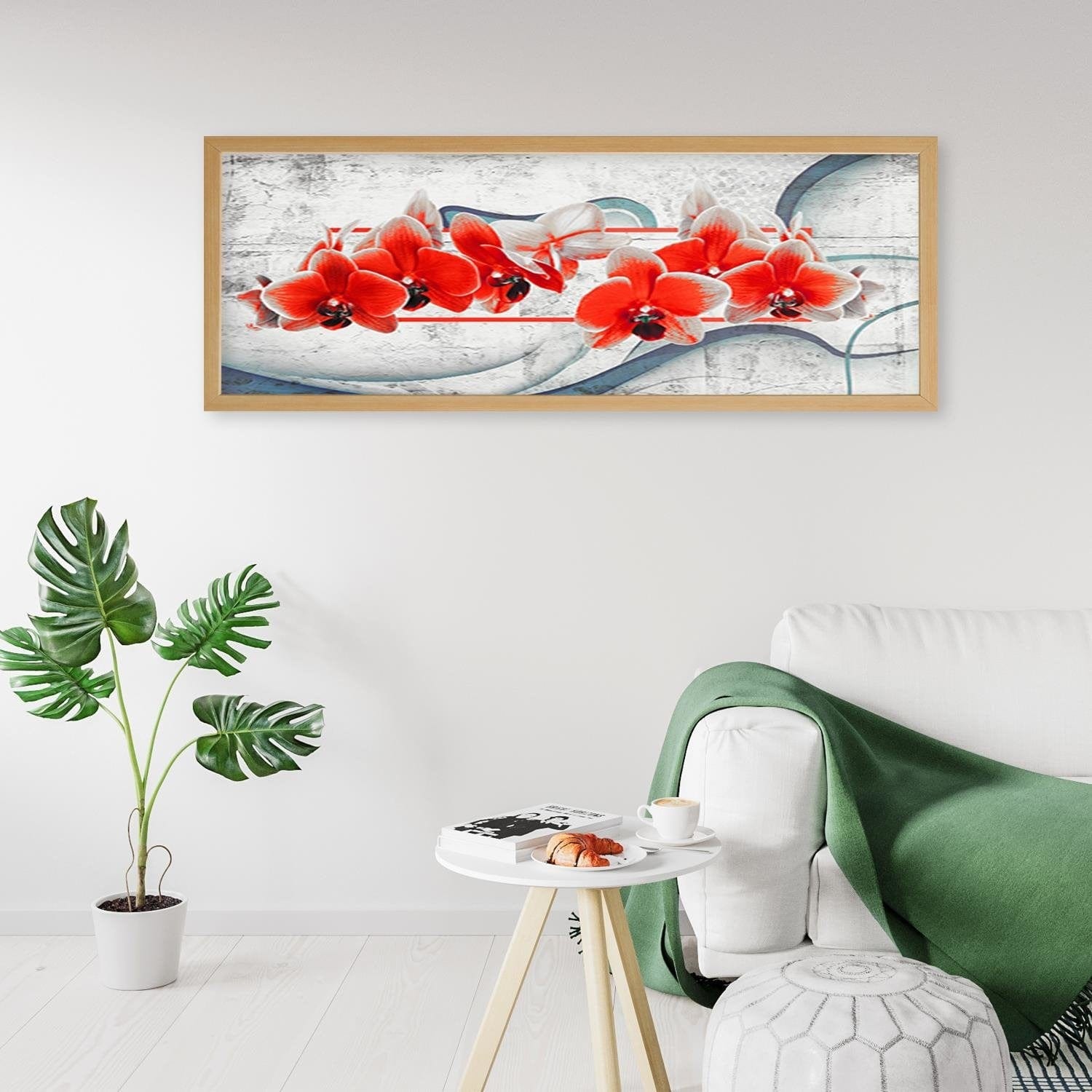 Picture in natural frame PANORAMA, Red Orchid  Home Trends