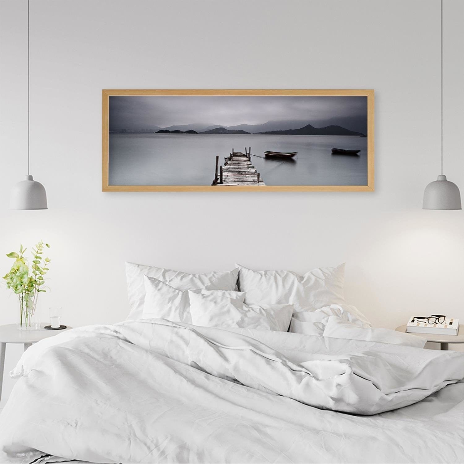 Picture in natural frame PANORAMA, Sleepeng Lake  Home Trends