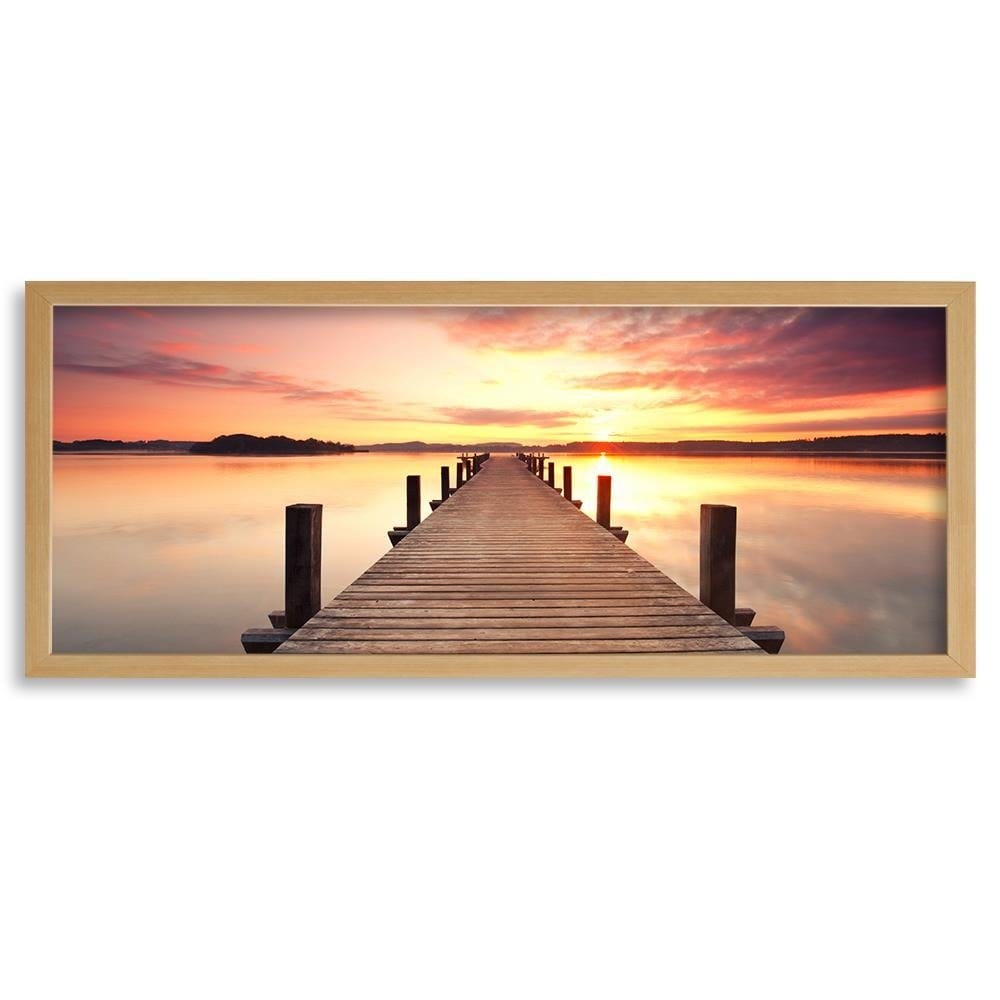 Picture in natural frame PANORAMA, Sunset Over The Bridge  Home Trends