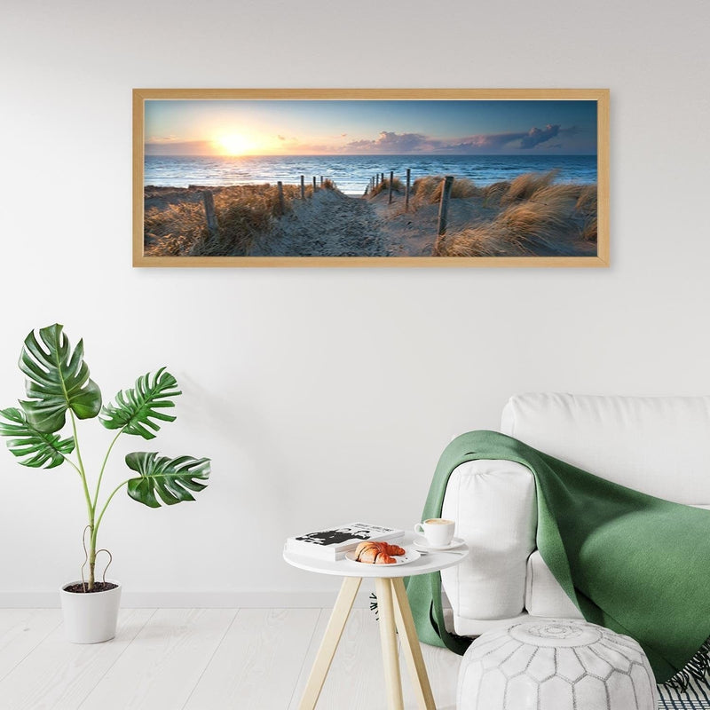 Picture in natural frame PANORAMA, Sunset Over The Sea 3  Home Trends