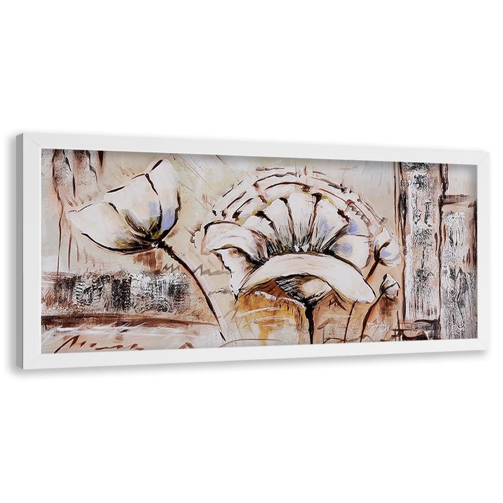 Picture in white frame PANORAMA, Abstraction Flowers  Home Trends