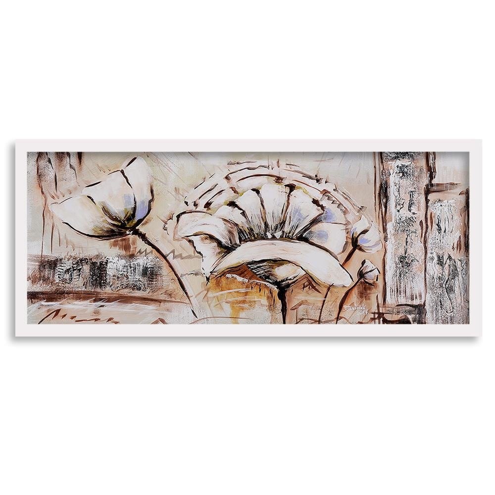Picture in white frame PANORAMA, Abstraction Flowers  Home Trends
