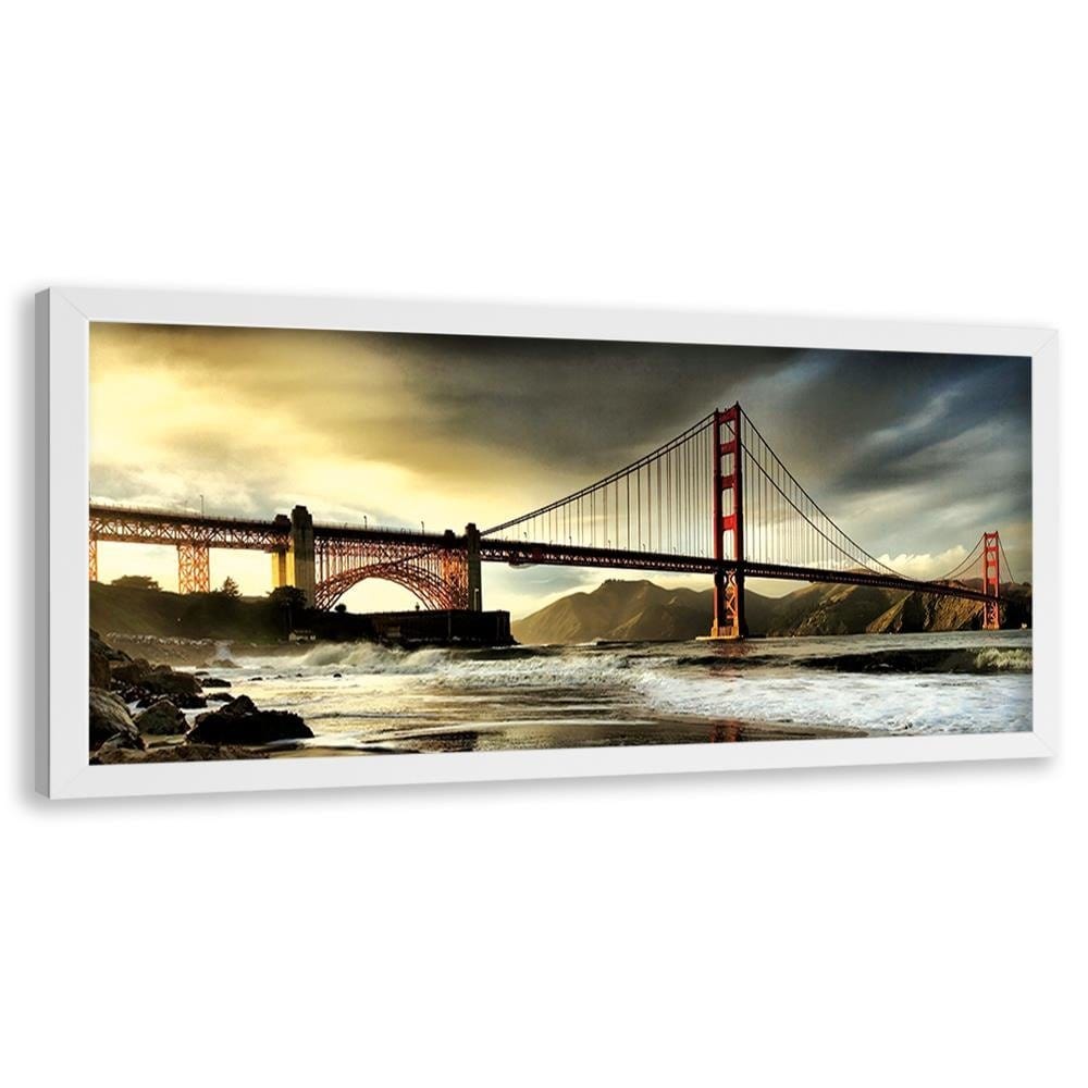Picture in white frame PANORAMA, Brooklyn Bridge 2  Home Trends
