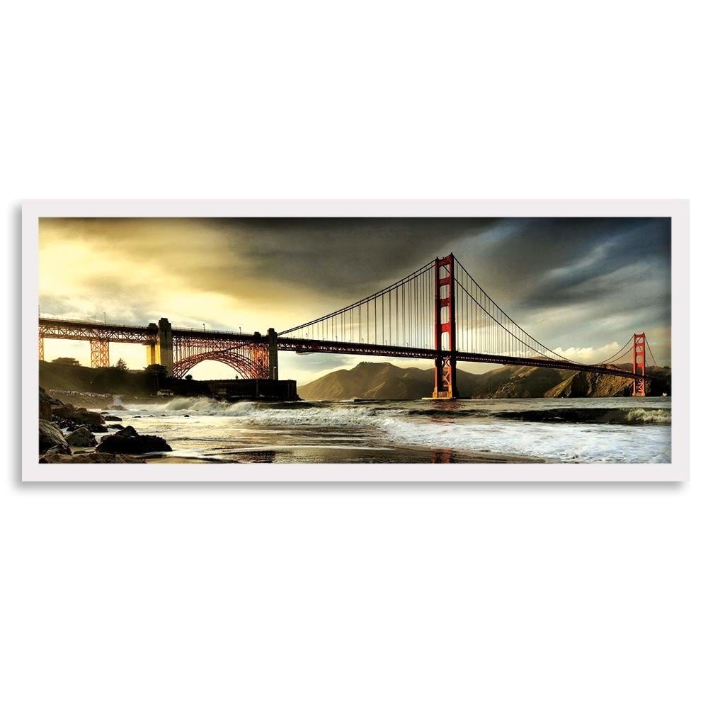 Picture in white frame PANORAMA, Brooklyn Bridge 2  Home Trends
