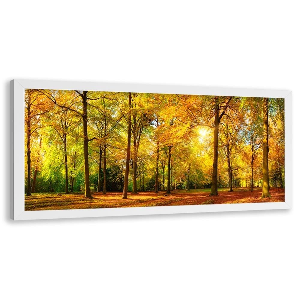 Picture in white frame PANORAMA, Golden Forest  Home Trends