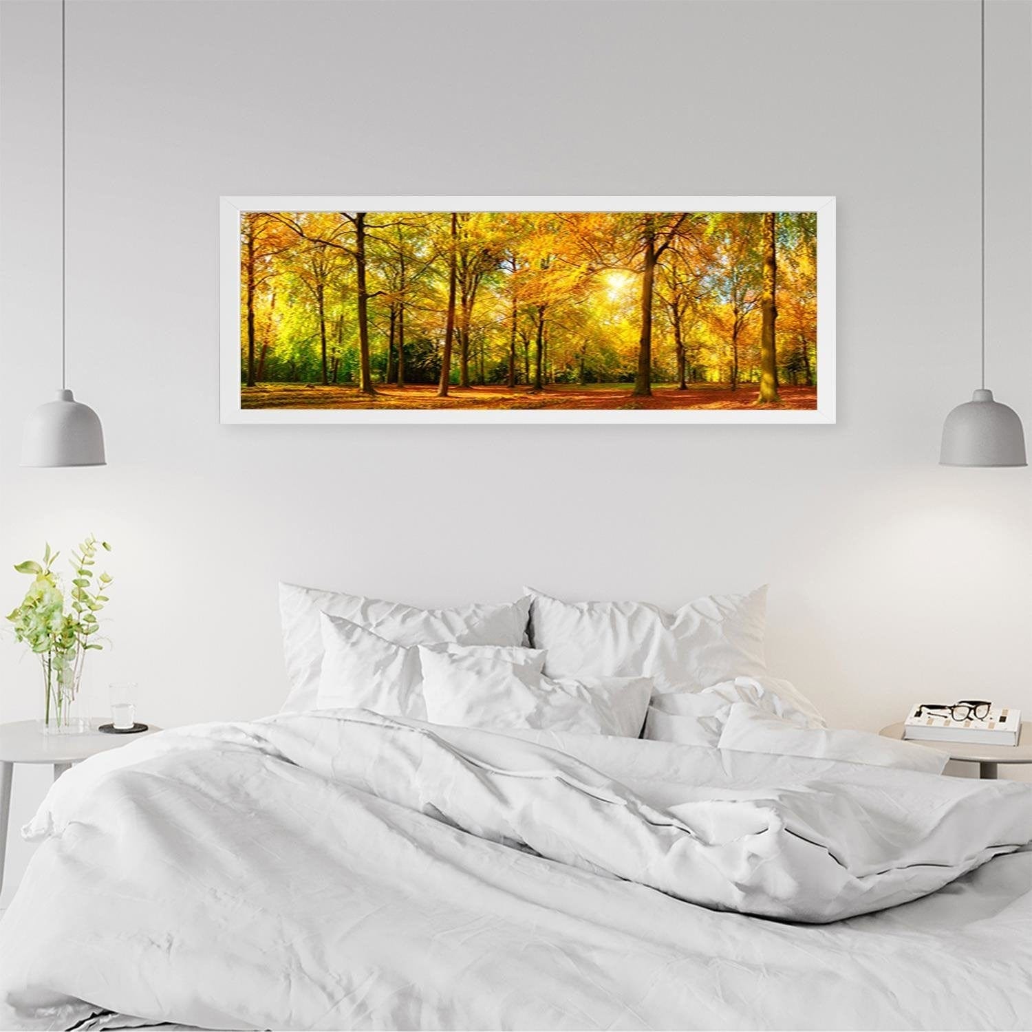 Picture in white frame PANORAMA, Golden Forest  Home Trends