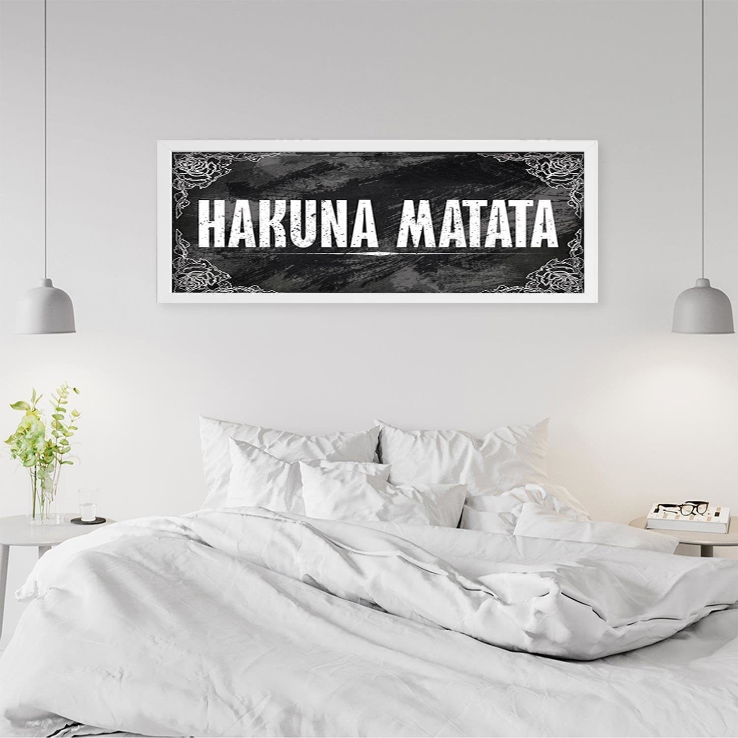 Picture in white frame PANORAMA, Hakuna Matata  Home Trends