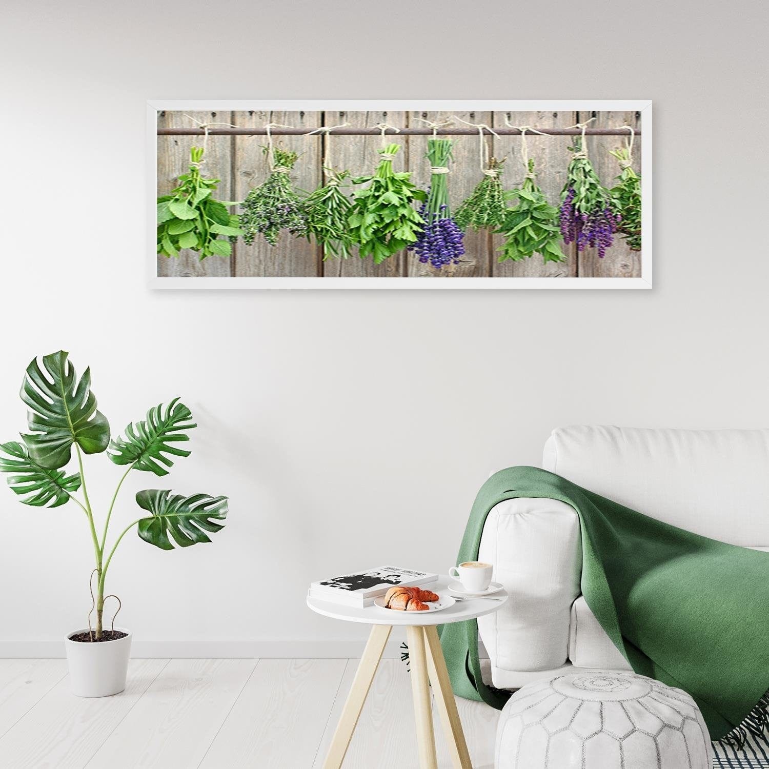Picture in white frame PANORAMA, Herbs To Dry  Home Trends