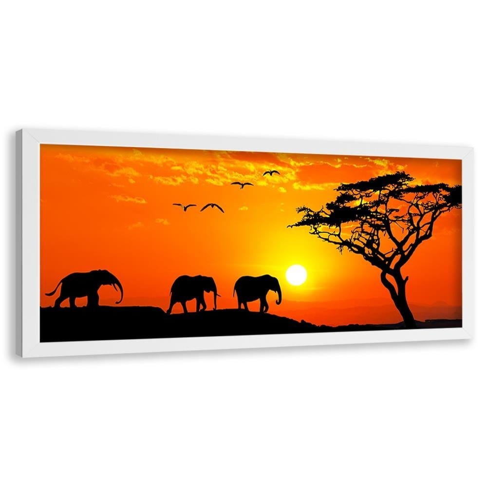 Picture in white frame PANORAMA, Orange Africa  Home Trends