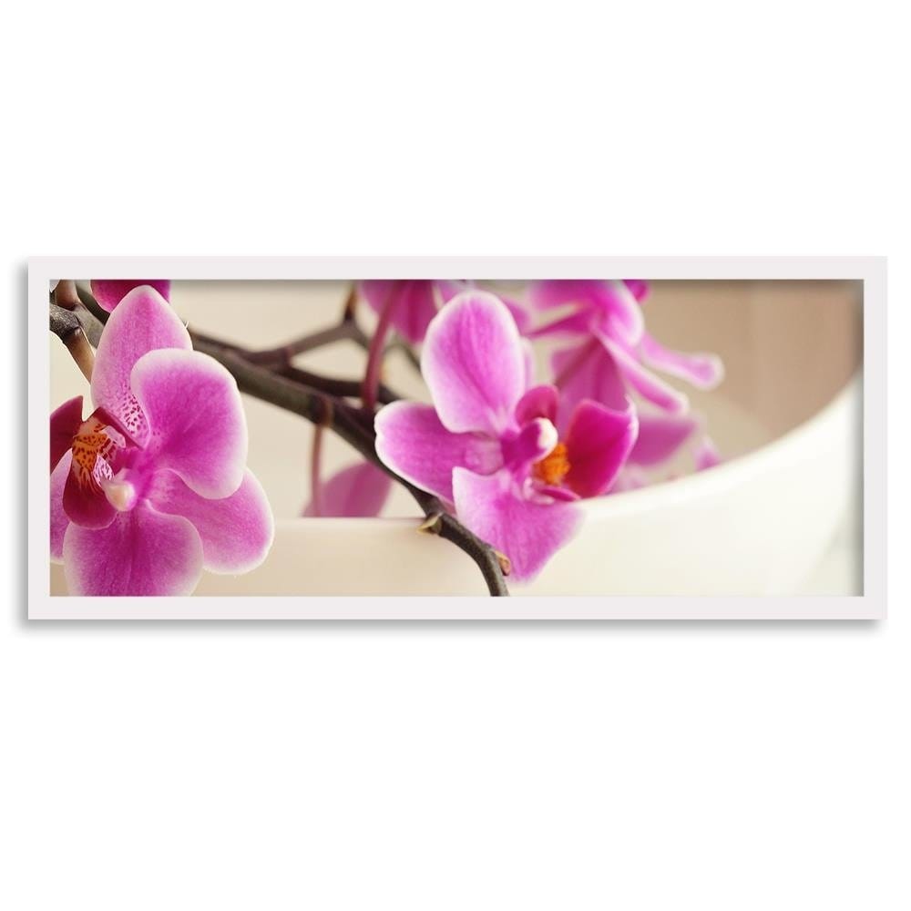 Picture in white frame PANORAMA, Pink Orchid  Home Trends