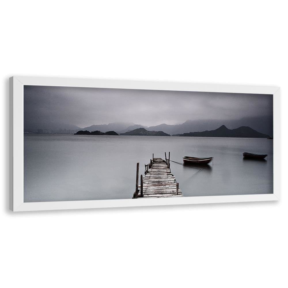 Picture in white frame PANORAMA, Sleepeng Lake  Home Trends