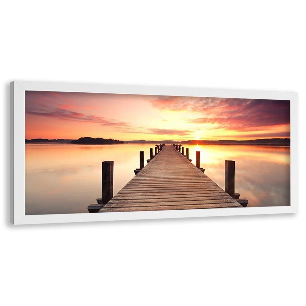 Picture in white frame PANORAMA, Sunset Over The Bridge  Home Trends