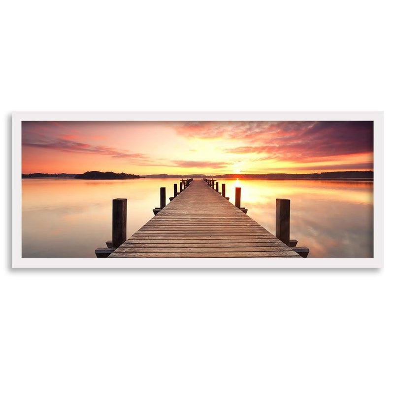 Picture in white frame PANORAMA, Sunset Over The Bridge  Home Trends