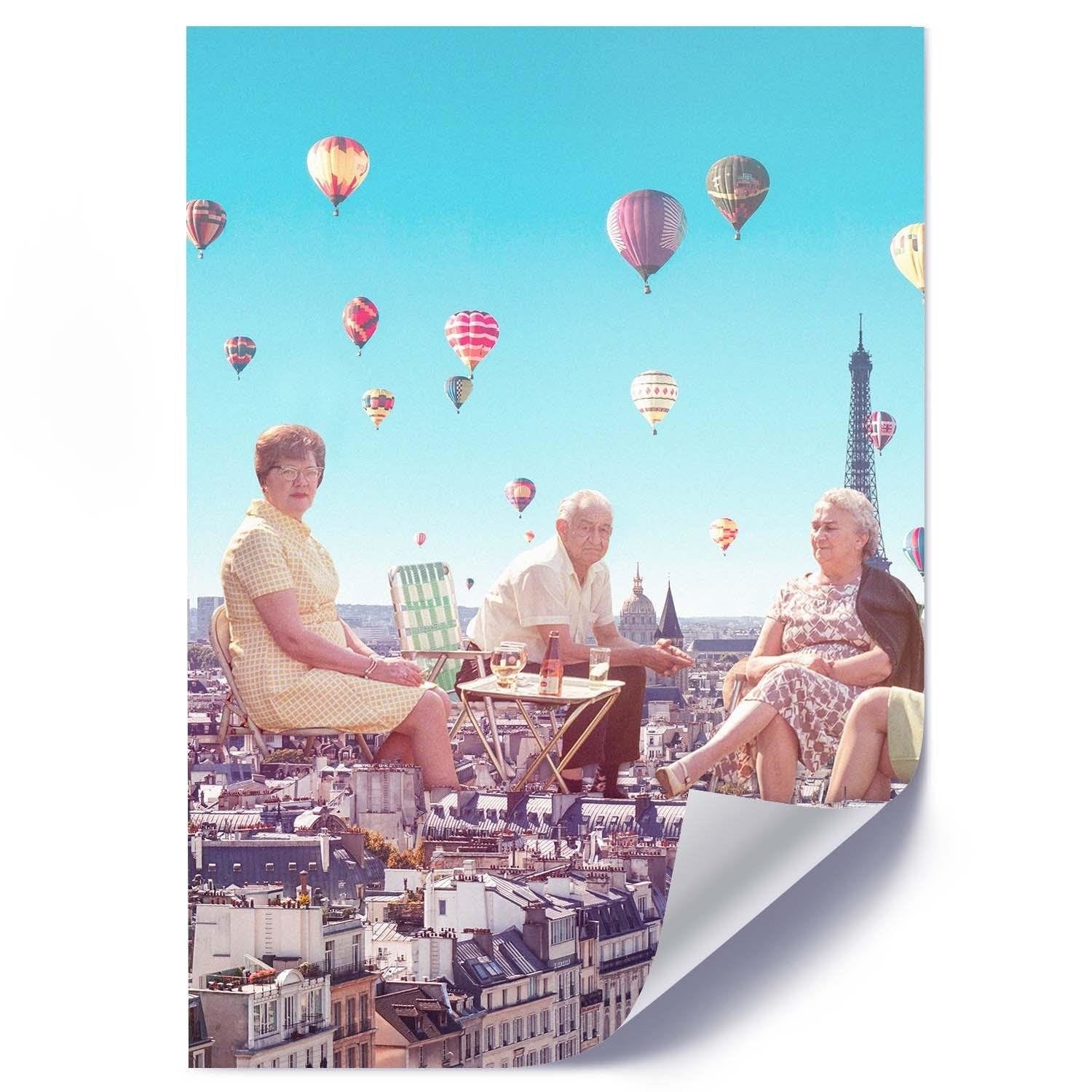 Posteris - Balloons Above The Paris  E-interjers.lv