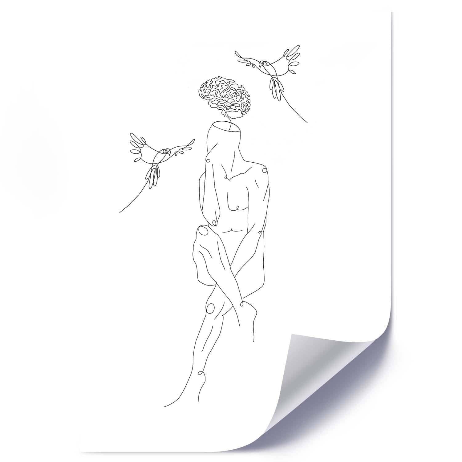 Posteris - Human And The Bird  E-interjers.lv