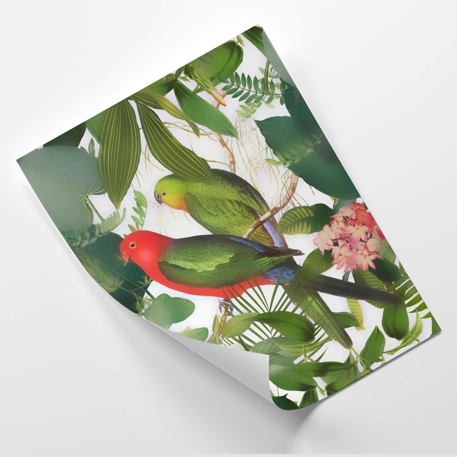Posteris - Parrots In The Leaves  E-interjers.lv