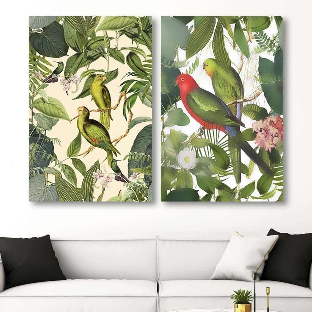 Posteris - Parrots In The Leaves  E-interjers.lv