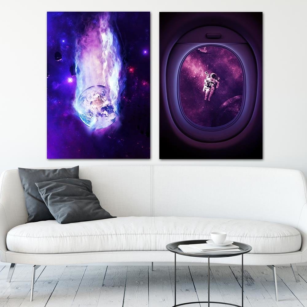 Posteris (plakāts) - Artwork Image Astronaut Purple  Home Trends DECO