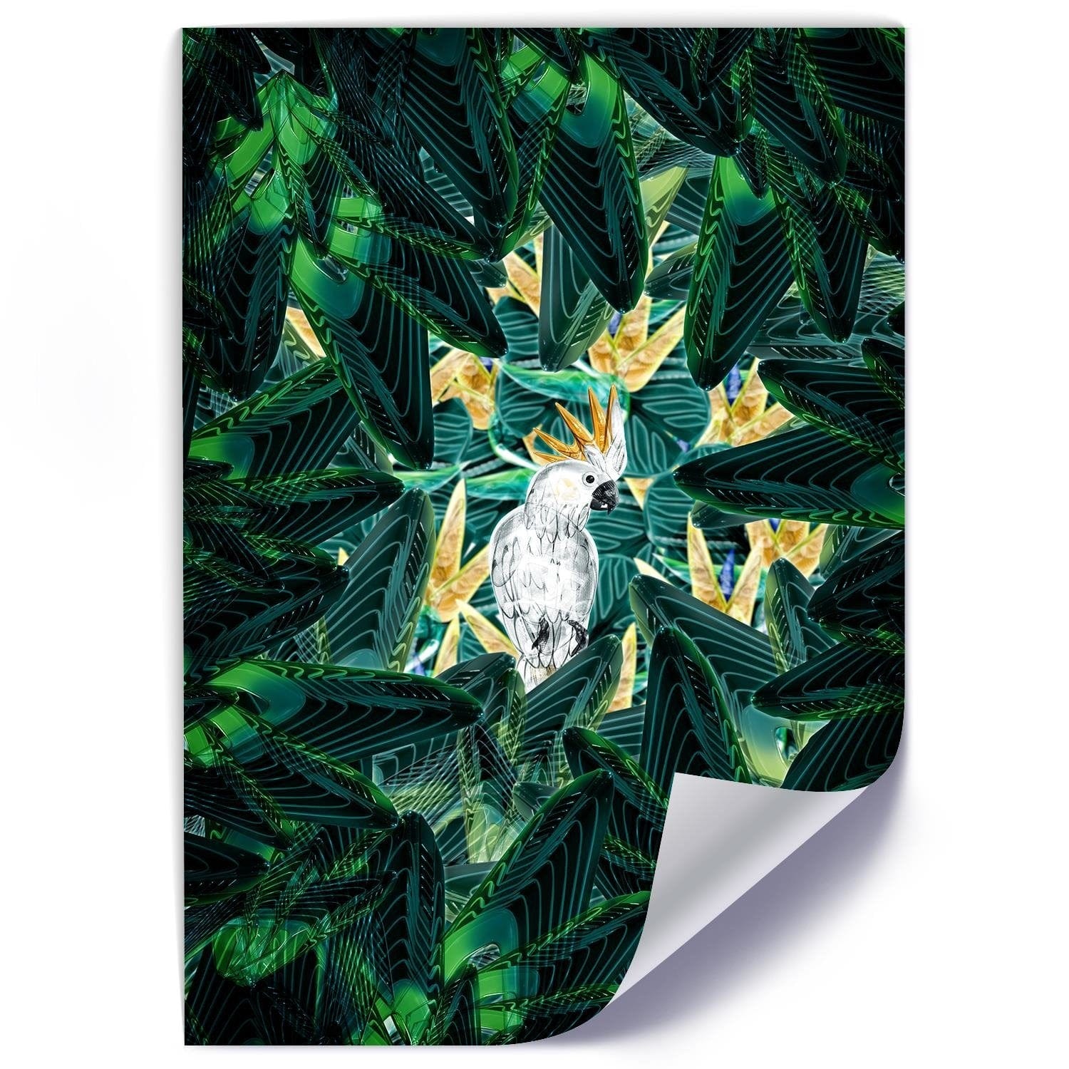 Posteris (plakāts) - Cockatoo Image Tropical Green  Home Trends DECO