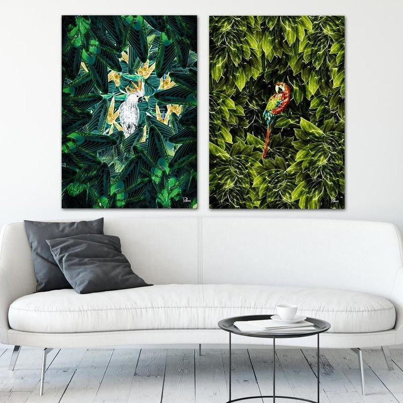 Posteris (plakāts) - Cockatoo Image Tropical Green  Home Trends DECO