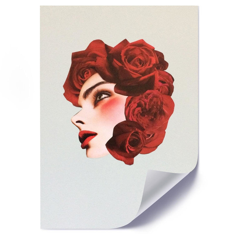 Posteris (plakāts) - Creative Flowers Head Image Red  Home Trends DECO
