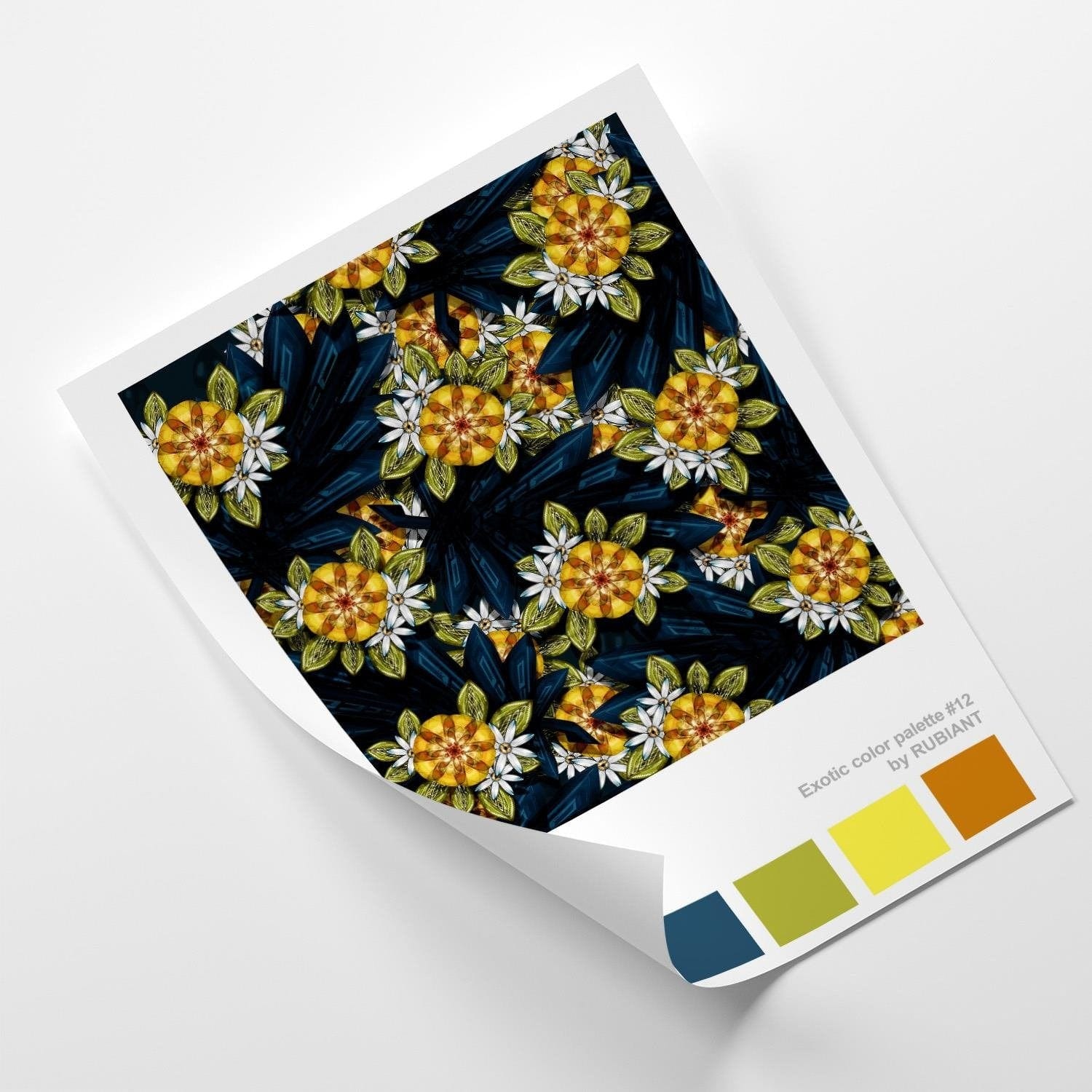 Posteris (plakāts) - Exotic Flowers Green  Home Trends DECO