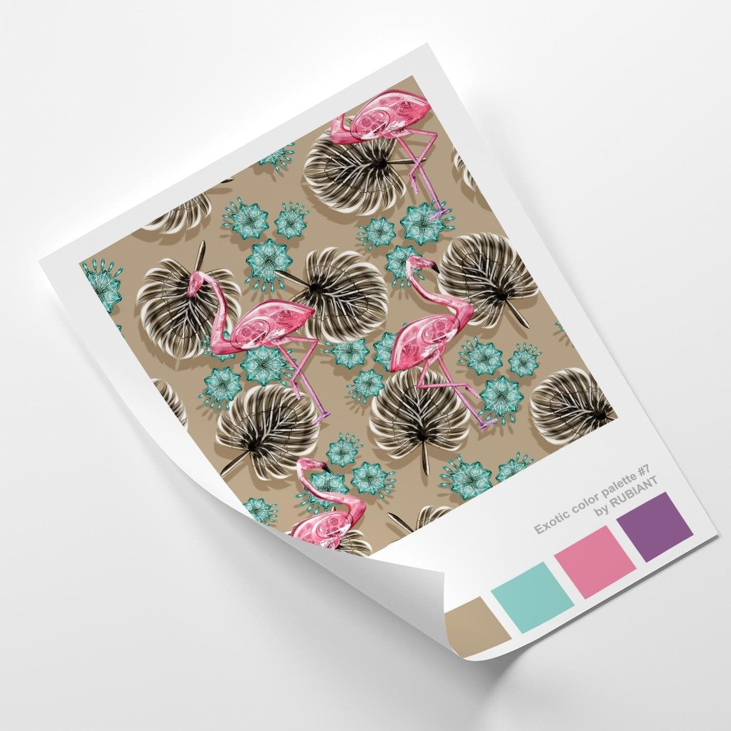 Posteris (plakāts) - Flamingos Brown  Home Trends DECO