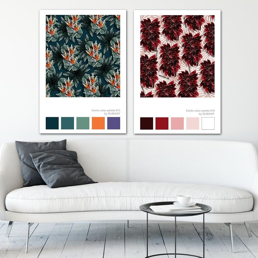 Posteris (plakāts) - Leaves Exotic Red  Home Trends DECO